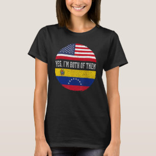 Half Amerikaans Half Venezolaans VS Vlag Venezuela T-shirt