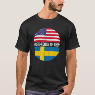 Half Amerikaans Half Zweeds VS Vlag Familie Erfgoe T-shirt