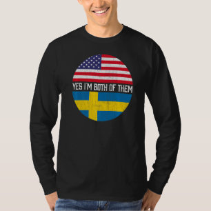 Half Amerikaans Half Zweeds VS Vlag Familie Erfgoe T-shirt