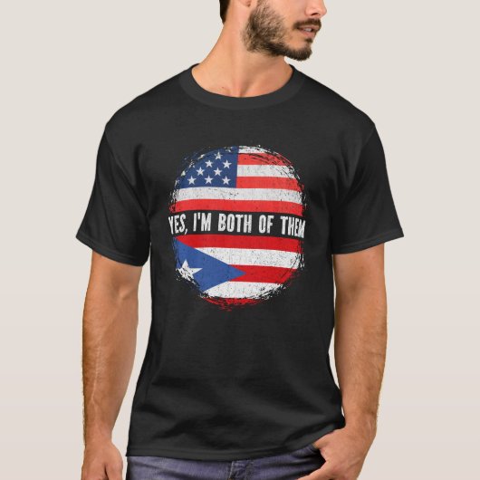 Half-Amerikaans HalfAmerikaans Puerto Ricaans Vlag T-shirt (Voorkant)