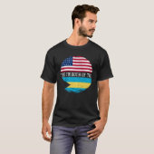 Half-Amerikaans Halfbahamiaans Vlag Bahamas Herit T-shirt (Voorkant volledig)