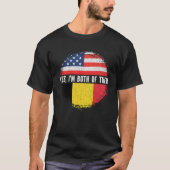 Half-Amerikaans halfBelgisch Vlag België T-shirt (Voorkant)