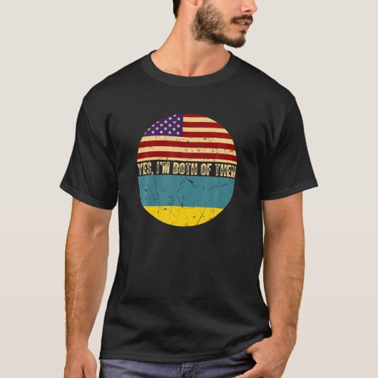 Half-Amerikaans halfOekraïens - VS Oekraïne - vlag T-shirt (Voorkant)