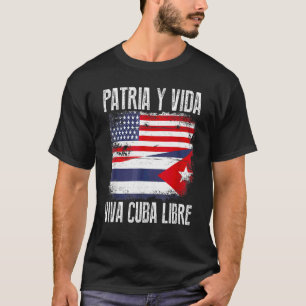 Half Amerikaanse Cubaanse Vlag Vintage Cuba Mannen T-shirt