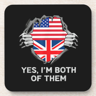 Half Amerikaanse Half Britse USA Engeland Vlag Her Bier Onderzetter