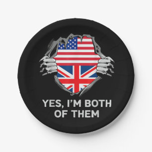 Half Amerikaanse Half Britse USA Engeland Vlag Her Papieren Bordje