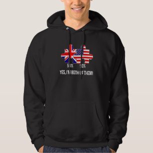Half Amerikaanse Half Britse Vlag Kaart Gecombinee Hoodie