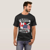 Half Amerikaanse half Canadese vlag T-shirt (Voorkant volledig)