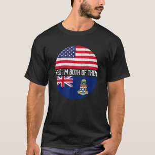 Half-Amerikaanse half-Caymanische VS vlag familie  T-shirt