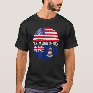 Half-Amerikaanse half-Caymanische VS vlag familie  T-shirt