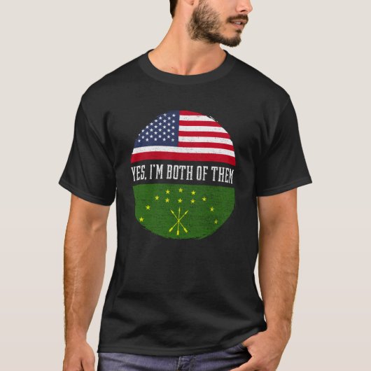 Half Amerikaanse Half Circassians VS Vlag Circassi T-shirt (Voorkant)
