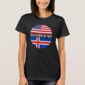 Half-Amerikaanse half-IJslandse VS vlag familie He T-shirt (Voorkant)
