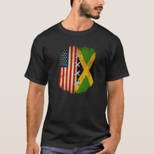 Half Amerikaanse Half Jamaicaanse Vlag van de VS J T-shirt