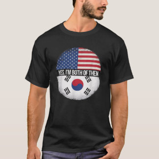 Half Amerikaanse half Koreaanse VS vlag Zuid-Korea T-shirt