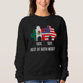 Half Amerikaanse Half Mexicaanse Vlag Gecombineerd Trui