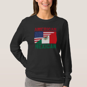Half Amerikaanse Half Mexicaanse Vlag T-shirt