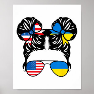 Half Amerikaanse Half Oekraïense Meisje Usa Oekrai Poster