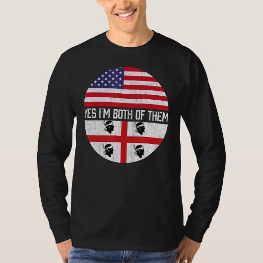 Half-Amerikaanse half Sardijnse VS vlag familie He T-shirt (Voorkant)