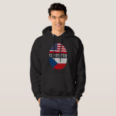 Half Amerikaanse Half Tsjechische Vlag VS Tsjechië Hoodie (Voorkant volledig)