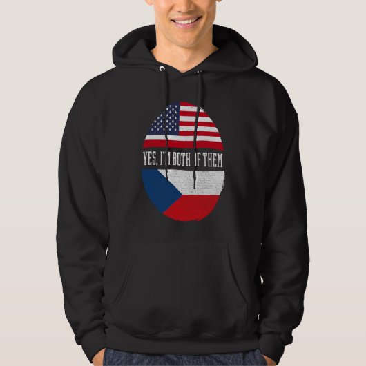 Half Amerikaanse Half Tsjechische Vlag VS Tsjechië Hoodie (Voorkant)