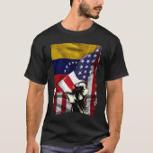 Half-Amerikaanse Half-Venezolaanse ROOTS USA Flag  T-shirt (Voorkant)