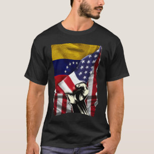 Half-Amerikaanse Half-Venezolaanse ROOTS USA Flag T-shirt