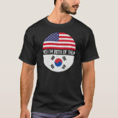 Half-Amerikaanse half Zuid-Koreaanse VS vlag famil T-shirt (Voorkant)