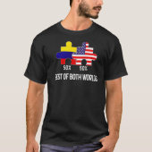 Half-Amerikaanse halve Colombiaanse vlag - gecombi T-shirt (Voorkant)