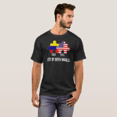 Half-Amerikaanse halve Colombiaanse vlag - gecombi T-shirt (Voorkant volledig)
