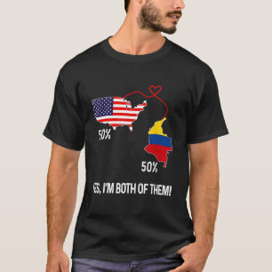 Half-Amerikaanse halve Colombiaanse vlag - gecombi T-shirt