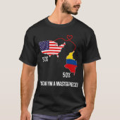 Half-Amerikaanse halve Colombiaanse vlag - gecombi T-shirt (Voorkant)