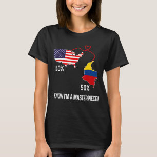 Half-Amerikaanse halve Colombiaanse vlag - gecombi T-shirt