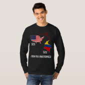 Half-Amerikaanse halve Colombiaanse vlag - gecombi T-shirt (Voorkant volledig)