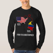 Half-Amerikaanse halve Colombiaanse vlag - gecombi T-shirt (Voorkant)