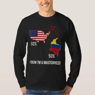 Half-Amerikaanse halve Colombiaanse vlag - gecombi T-shirt