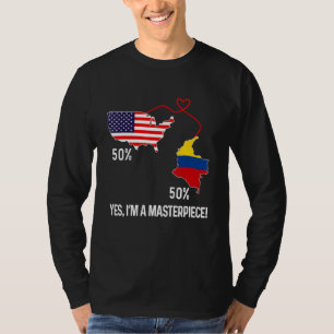 Half-Amerikaanse halve Colombiaanse vlag - gecombi T-shirt