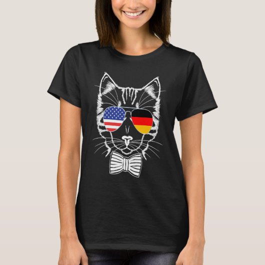 Half - Amerikaanse halve Duitse vlag half - half - T-shirt (Voorkant)