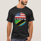 Half-Amerikaanse halve Tanzaniaanse vlag Tanzania T-shirt (Voorkant)