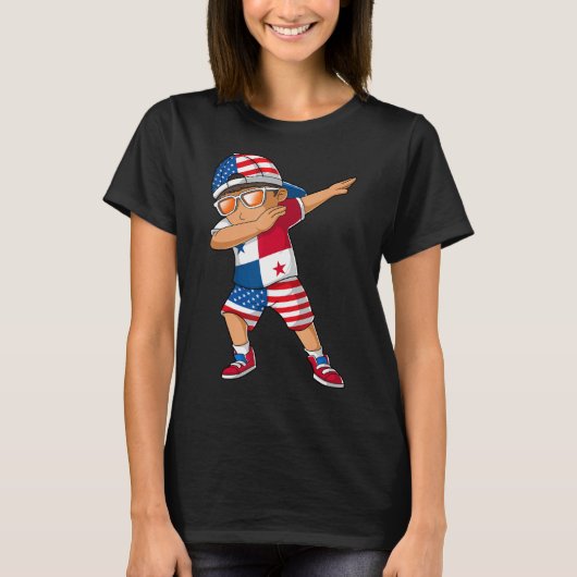 Half-Amerikaanse Panamese Boy Kind Panamavlag T-shirt (Voorkant)