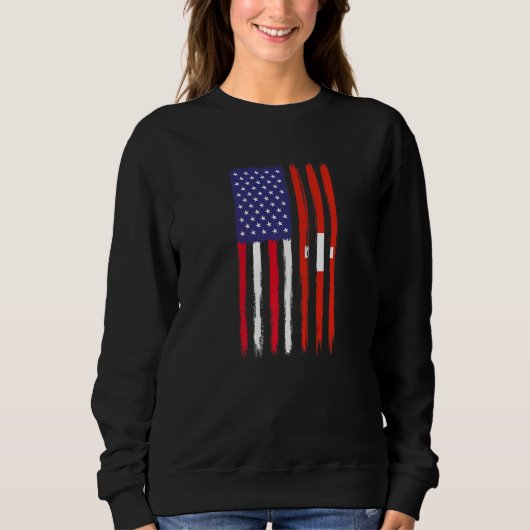 Half-Amerikaanse vlag Zwitserland Trui (Voorkant)