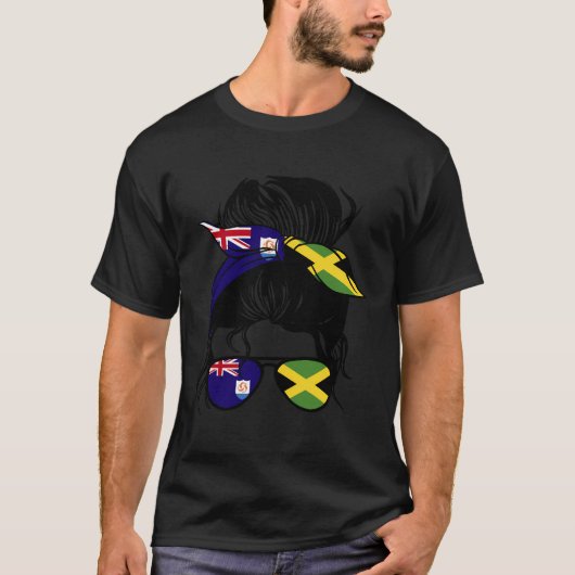 Half Anguillian Half Jamaicaanse mix Anguilla en J T-shirt (Voorkant)
