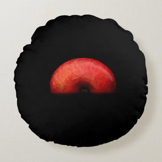 Half Apple Portret - dus cool Rond Kussen (Voorkant)