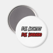 Half Architect Half Superhero Magneet (Voorkant / Achterkant)