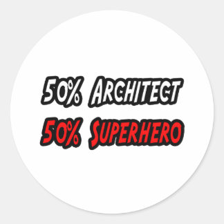 Half Architect Half Superhero Ronde Sticker