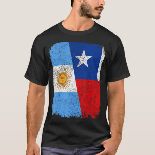Half Argentijns Half Chileens Vlag Erfgoed Pride T-shirt
