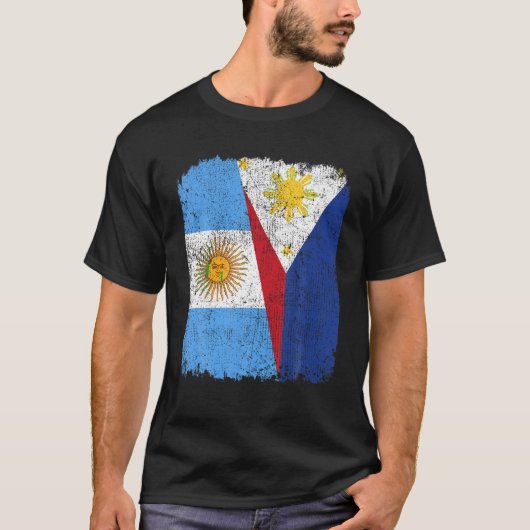 Half Argentijns half Filipijns Vlag Erfgoed Pride T-shirt (Voorkant)