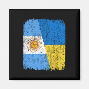 Half Argentijnse Half Oekraïense Vlag Erfgoed Prou Magneet