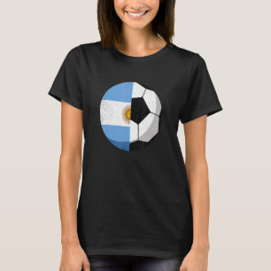 Half Argentina Flag Half Football Soccer Futbol T-shirt