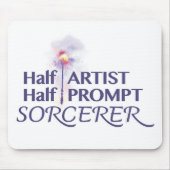 Half artiest half prompt tovenaar muismat (Voorkant)