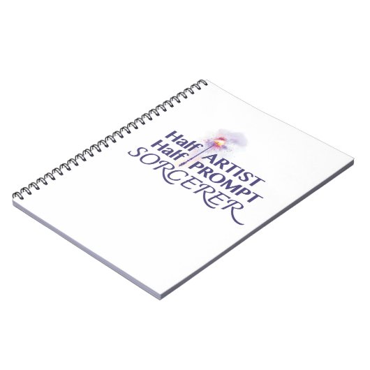 Half artiest half prompt tovenaar notitieboek (Linkerzijde)